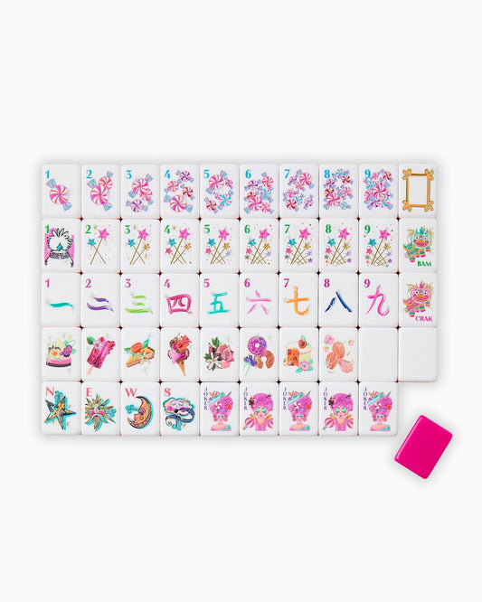 Candy Constellation candy pink acrylic American mahjong tile set complete tile layout