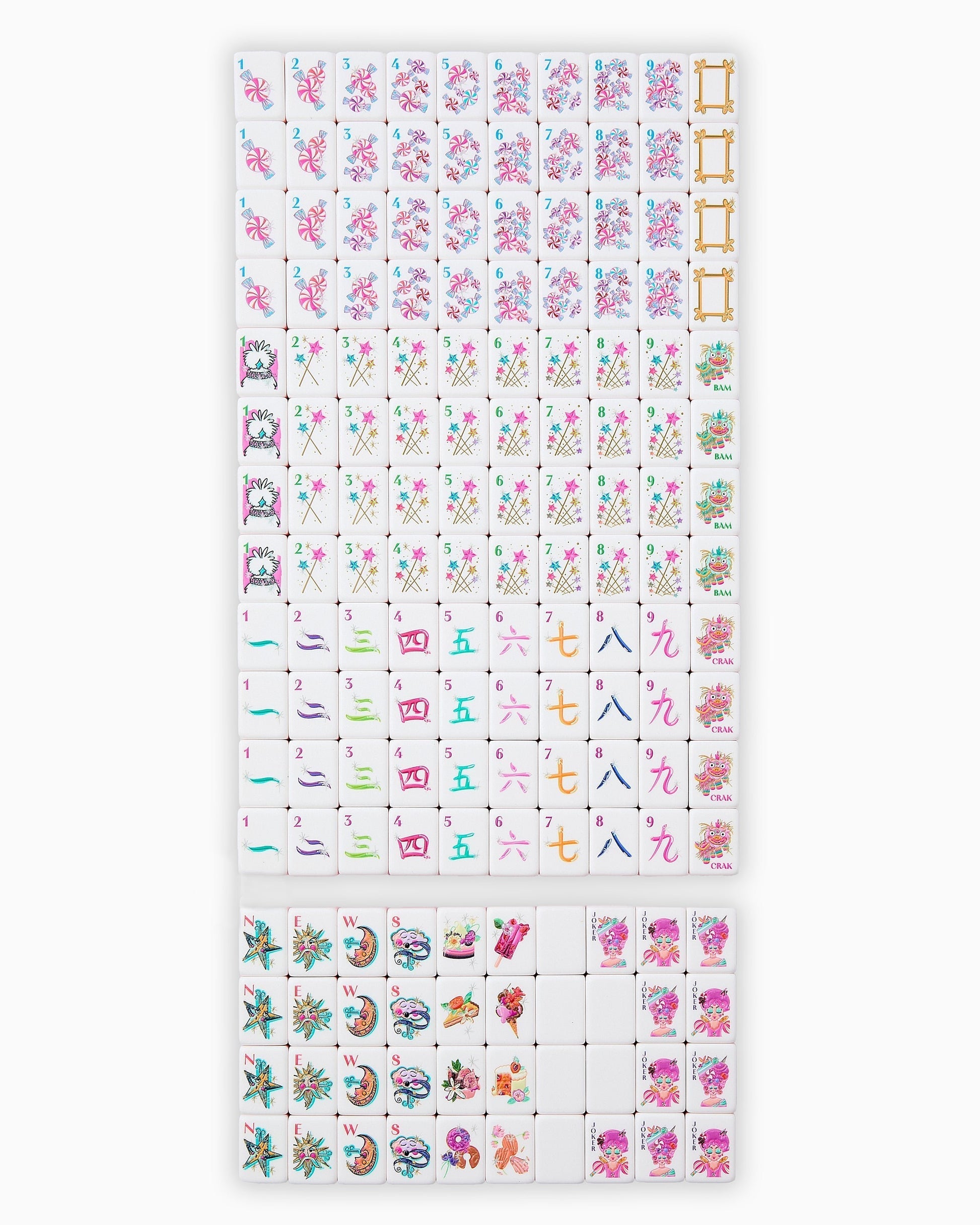 Candy Constellation candy pink acrylic American mahjong tile set full set arrangement