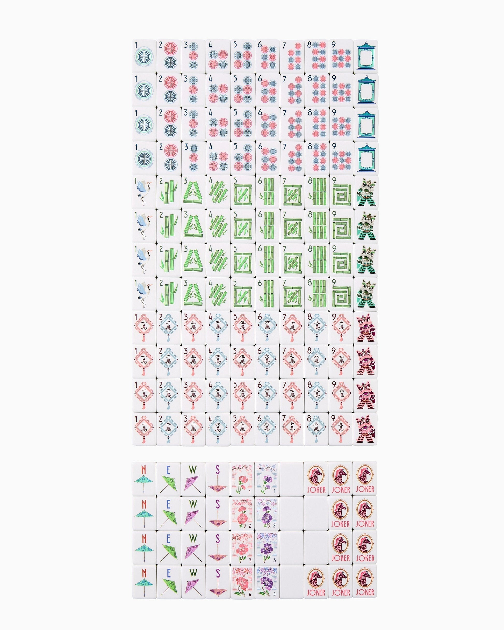Coral Equestrian coral orange acrylic American mahjong tile set full set arrangement
