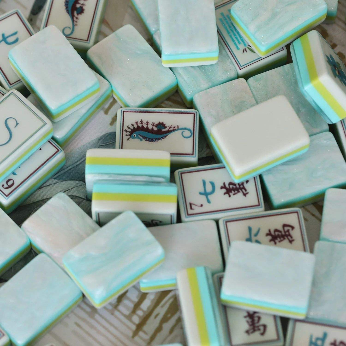 Coral Sea Acrylic American Mahjong Tile Set