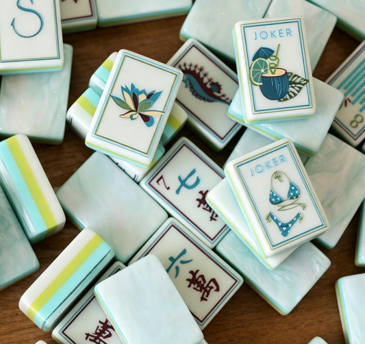 Coral Sea Acrylic American Mahjong Tile Set