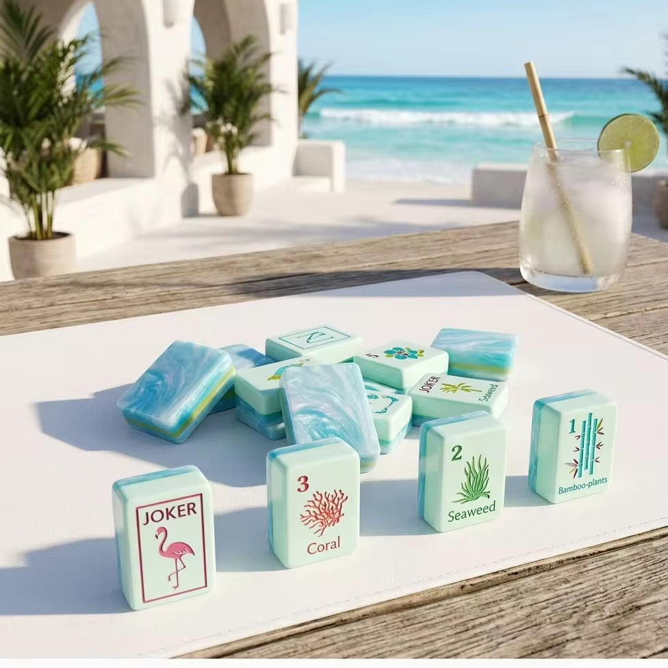 Coral Sea Acrylic American Mahjong Tile Set