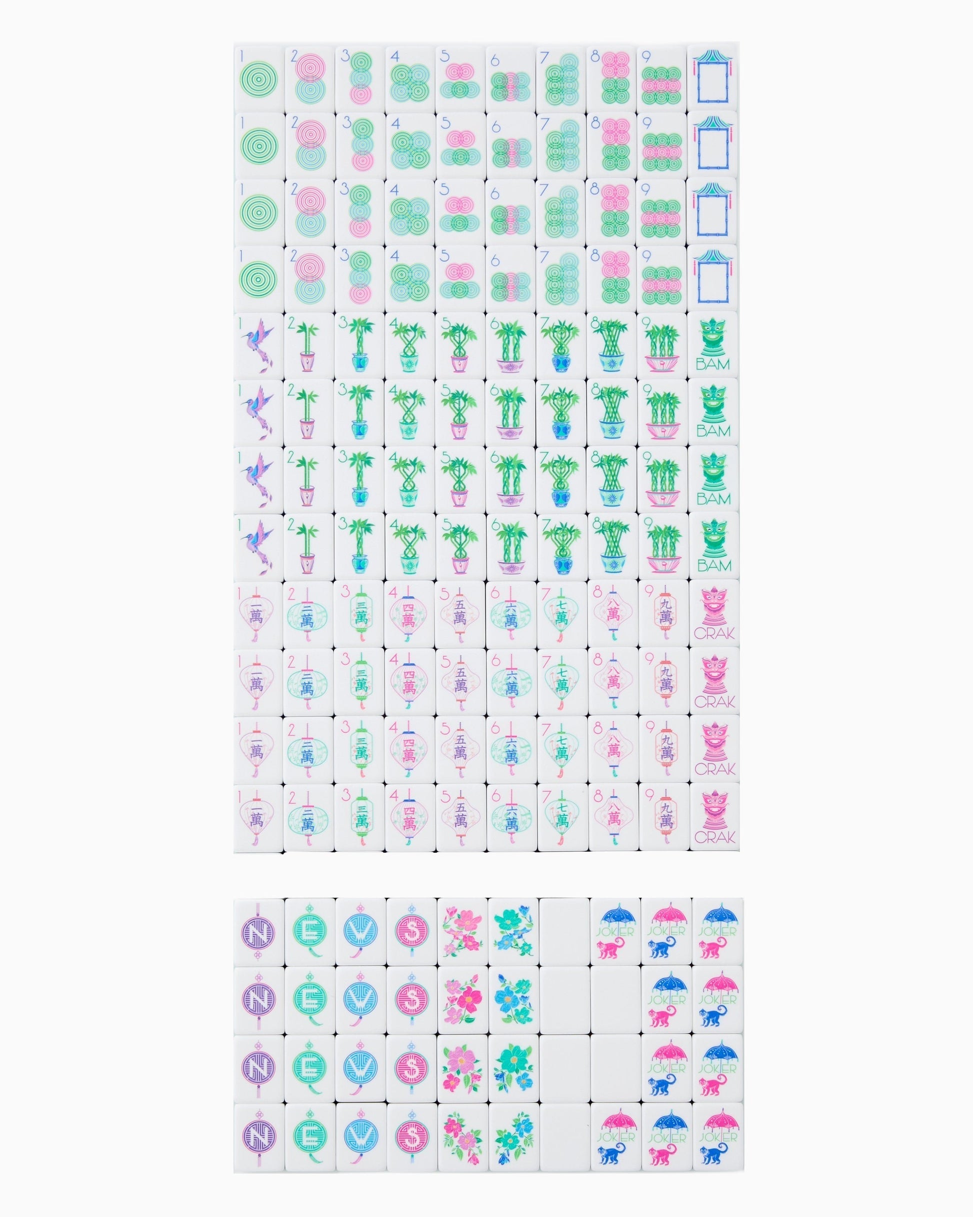 Emerald Monkey emerald green acrylic American mahjong tile set full set arrangement