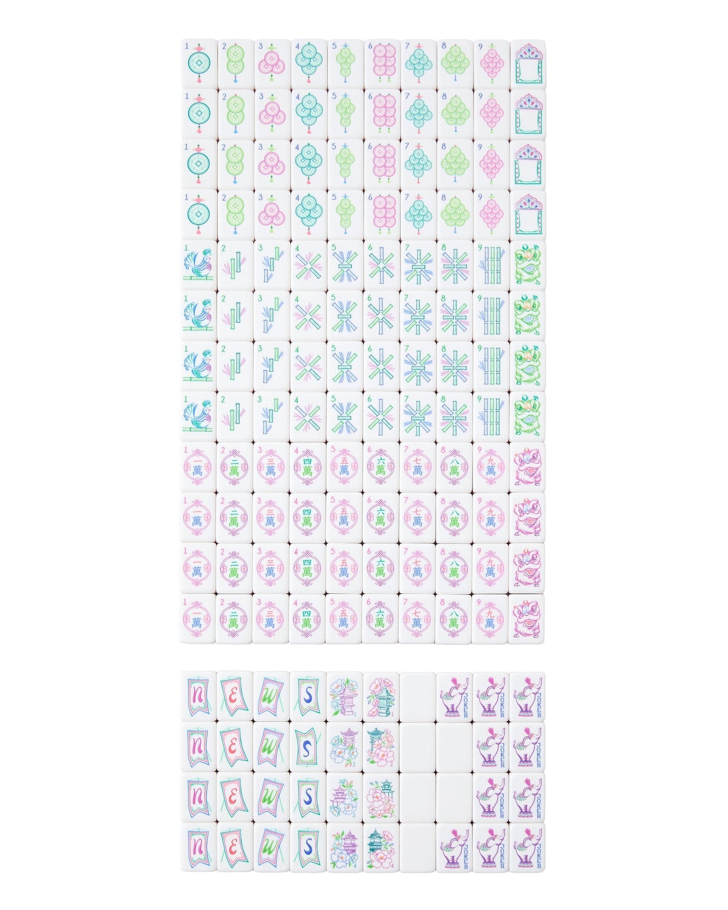 Fuchsia Elephant fuchsia pink acrylic American mahjong tile set full set arrangement