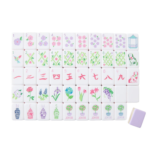 Lavender Vase light purple acrylic American mahjong tile set complete tile layout