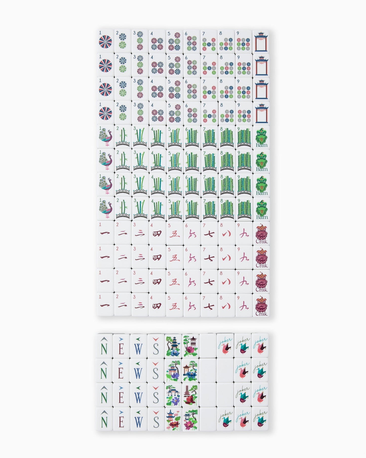 Midnight Garden navy blue acrylic American mahjong tile set full set arrangement