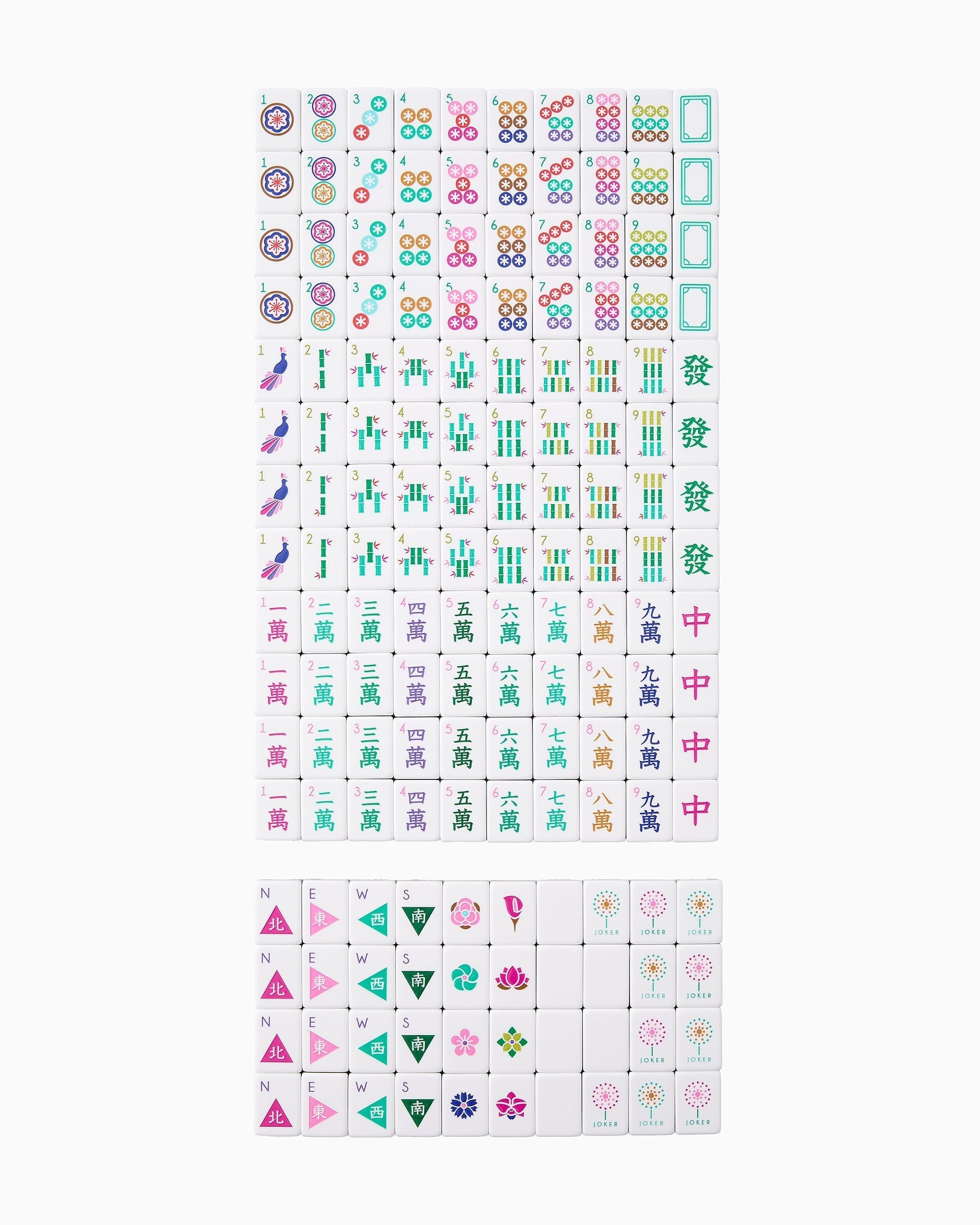 Rose Dandelion blush pink acrylic American mahjong tile set full set arrangement