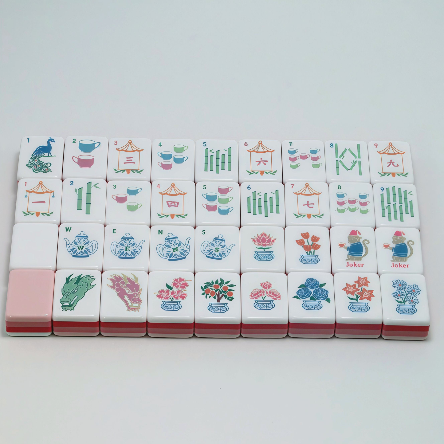Rose Quartz Acrylic American Mahjong Tile Set