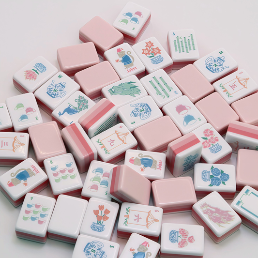 Rose Quartz Acrylic American Mahjong Tile Set