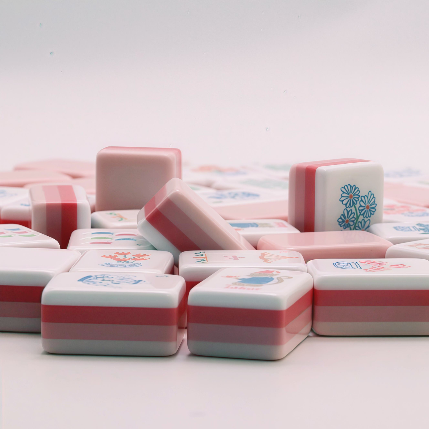 Rose Quartz Acrylic American Mahjong Tile Set