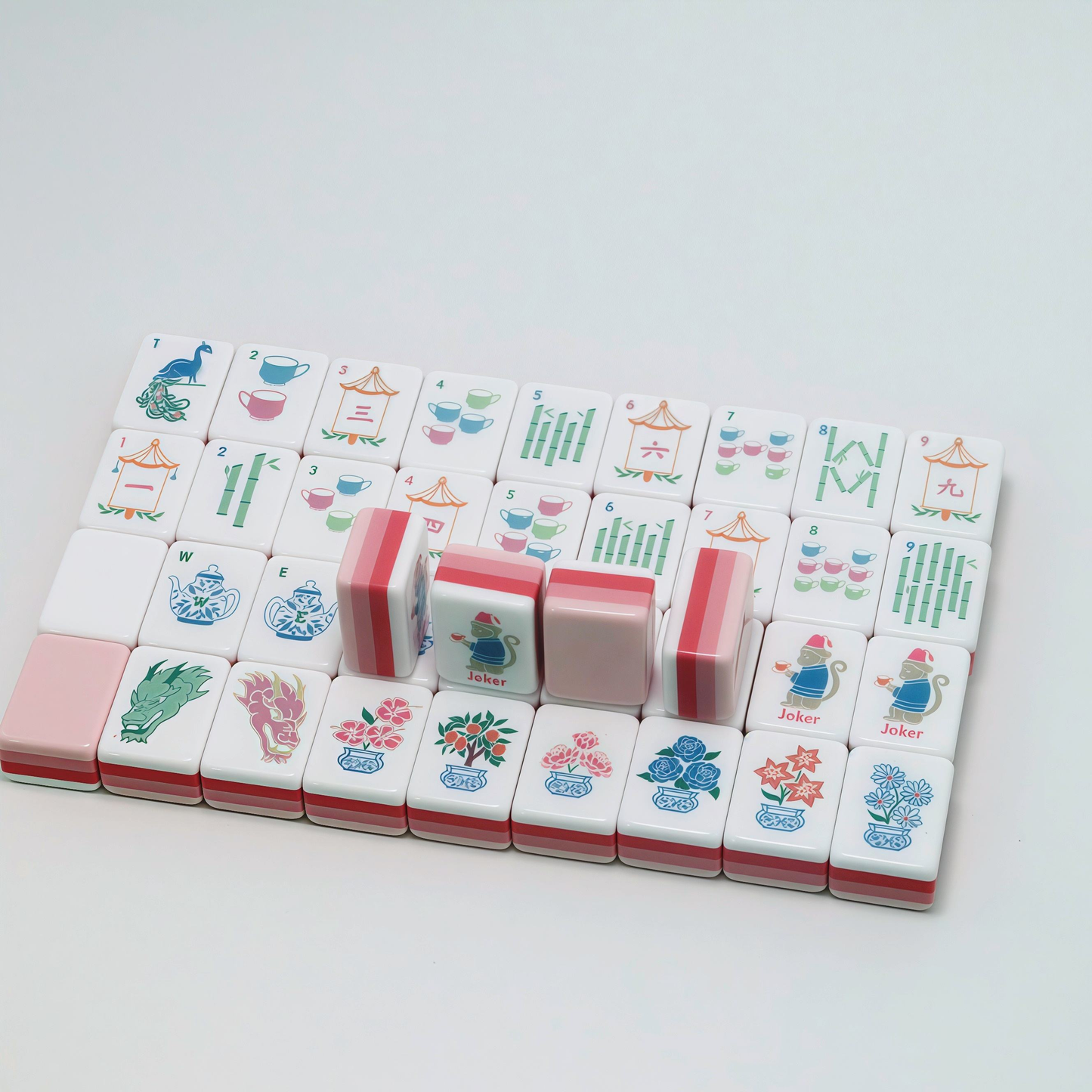 Rose Quartz Acrylic American Mahjong Tile Set