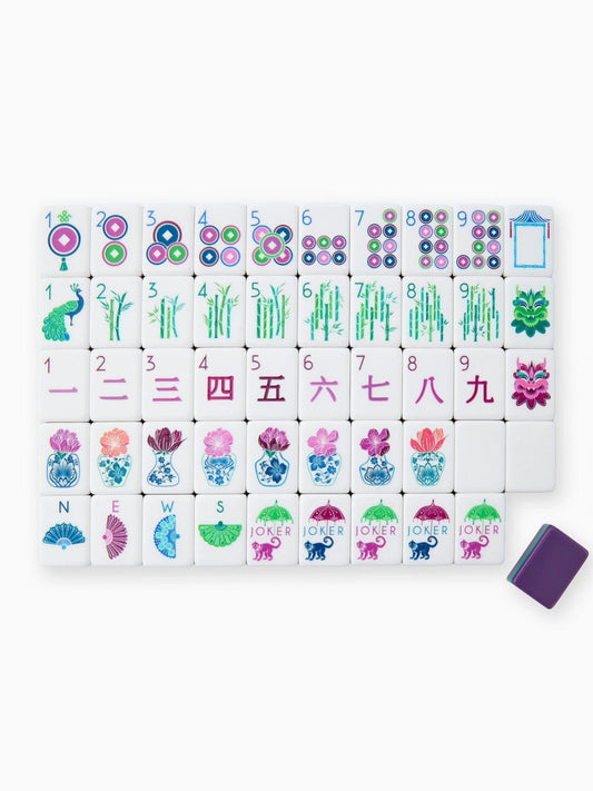 Royal Orchid deep purple acrylic American mahjong tile set complete tile layout
