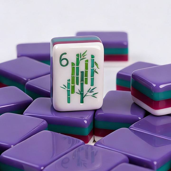 Royal Orchid deep purple acrylic American mahjong tile set additional product view