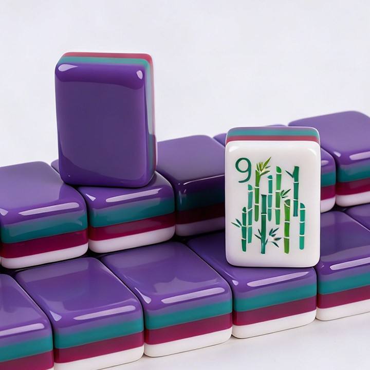 Royal Orchid deep purple acrylic American mahjong tile set additional product view