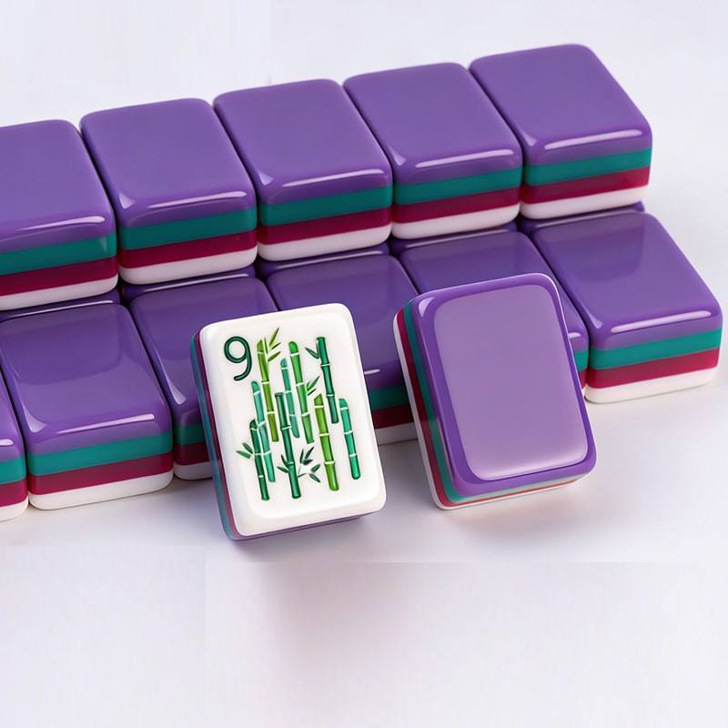 Royal Orchid deep purple acrylic American mahjong tile set additional product view