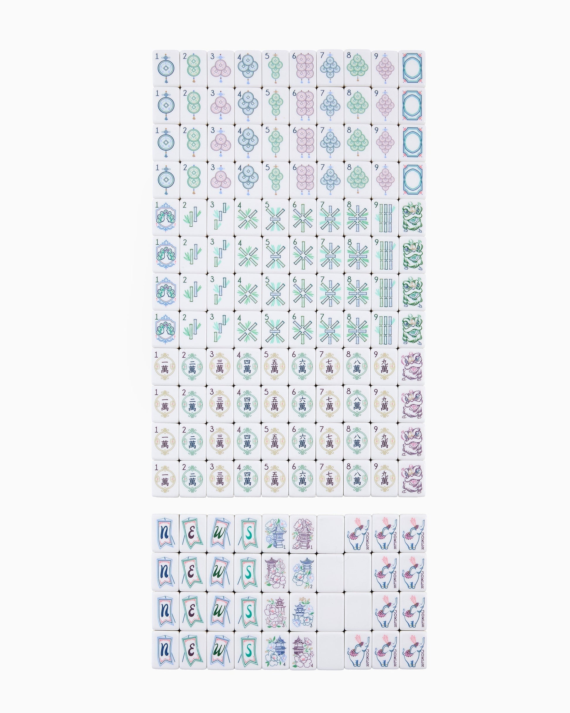 Sage Elephant sage green acrylic American mahjong tile set full set arrangement