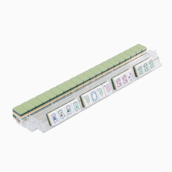 Sage Elephant sage green acrylic American mahjong tile set storage and product overview