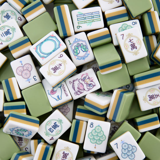 Sage Elephant sage green acrylic American mahjong tile set additional product view