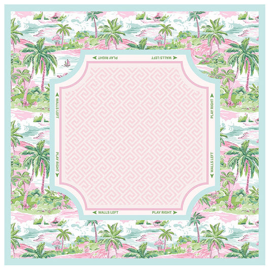 Tropical Cabana Mahjong Mat mahjong mat — full flat lay, Mahjong Loft