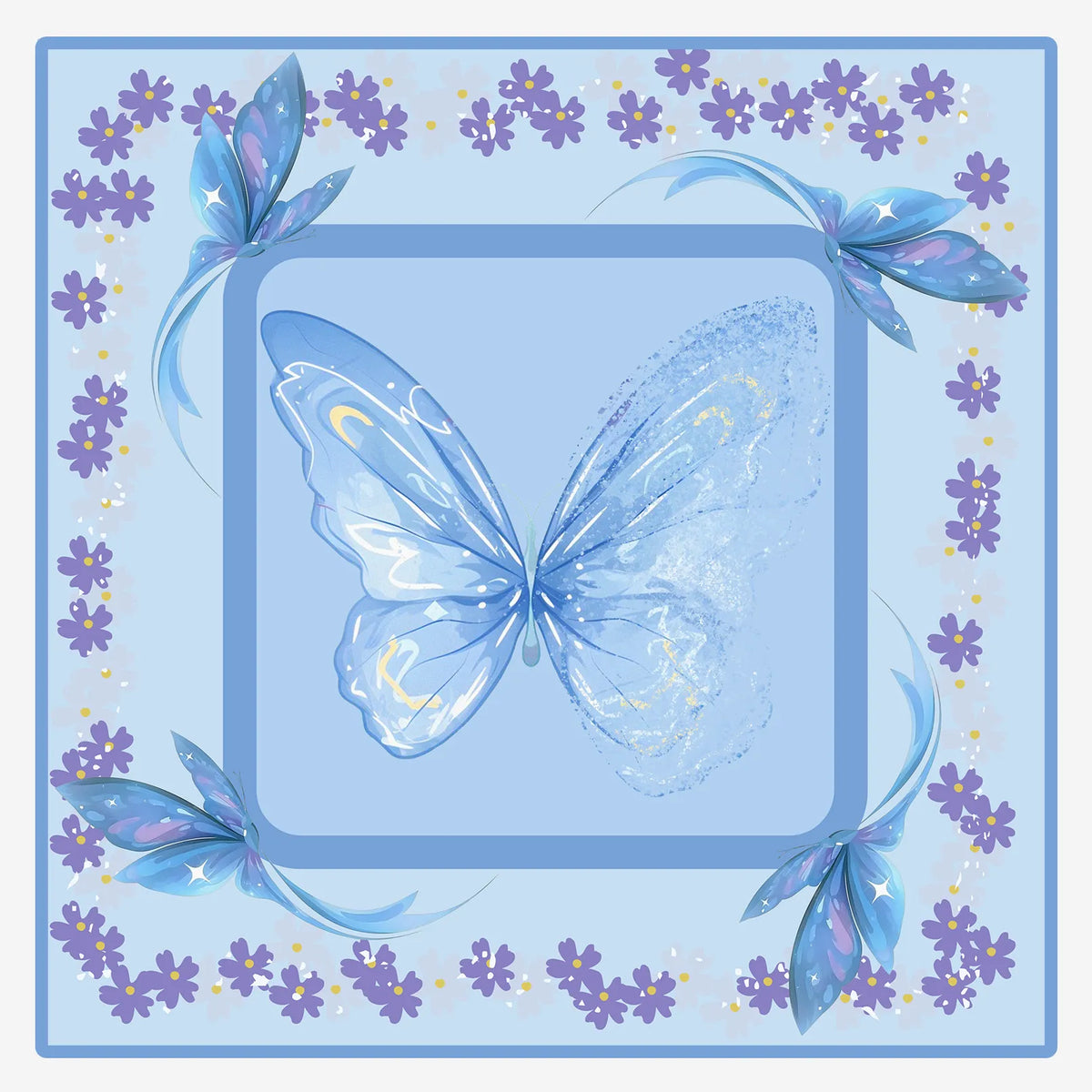 Chintz Floral Butterfly Mahjong Mat mahjong mat — detail view 1, Mahjong Loft