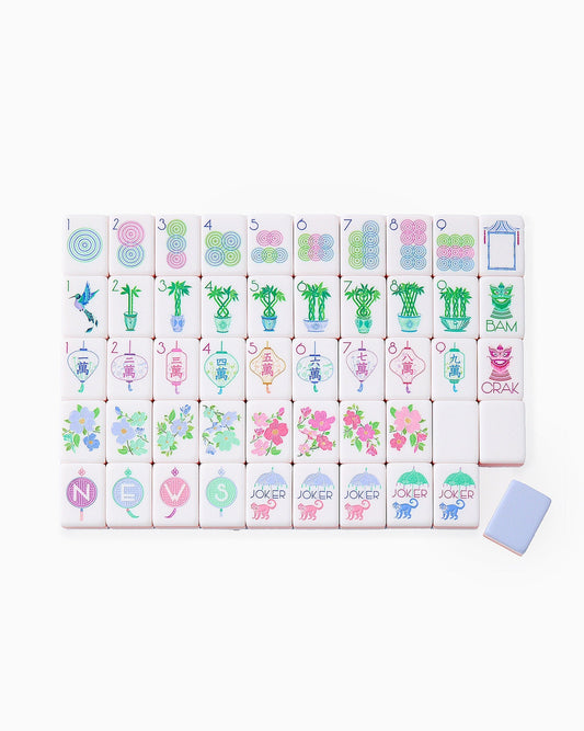 Violet Coral violet and coral acrylic American mahjong tile set complete tile layout