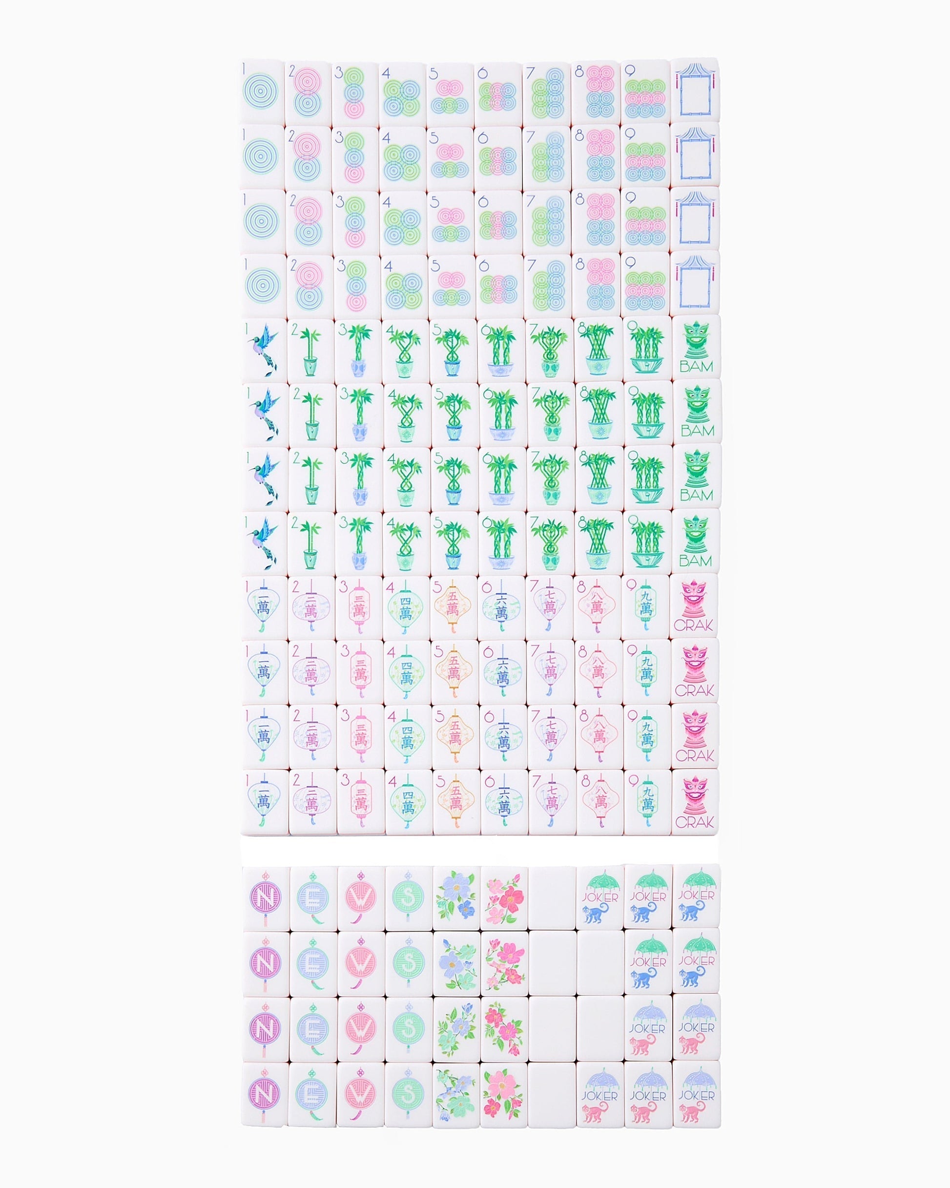 Violet Coral violet and coral acrylic American mahjong tile set full set arrangement