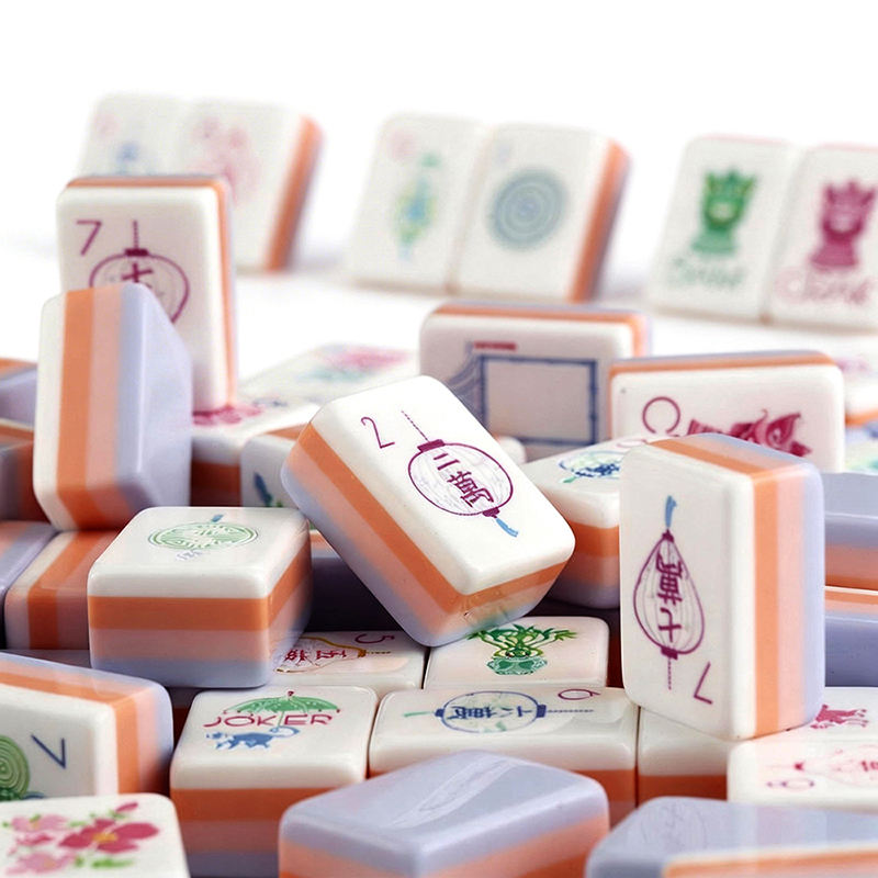 Violet Coral violet and coral acrylic American mahjong tile set additional product view
