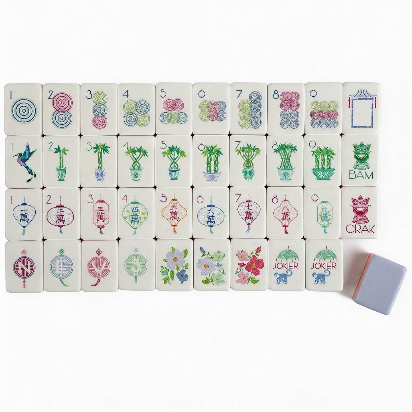 Violet Coral violet and coral acrylic American mahjong tile set additional product view