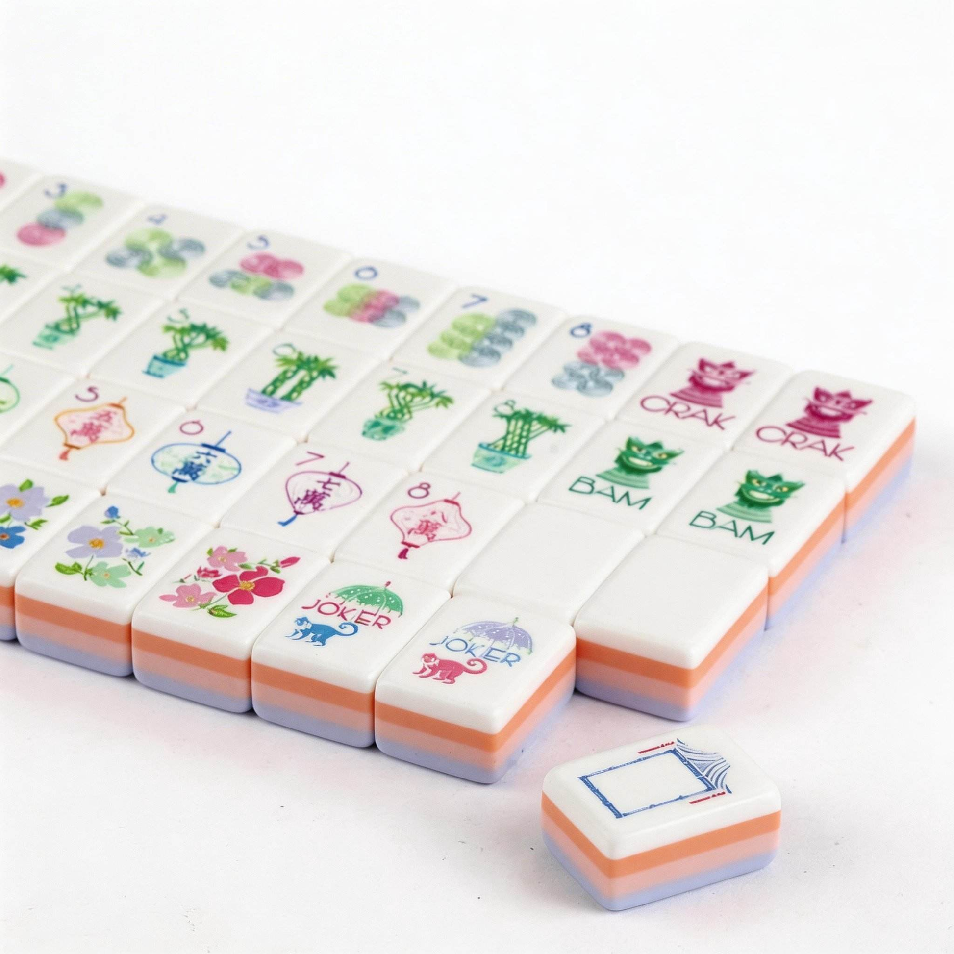 Violet Coral violet and coral acrylic American mahjong tile set additional product view