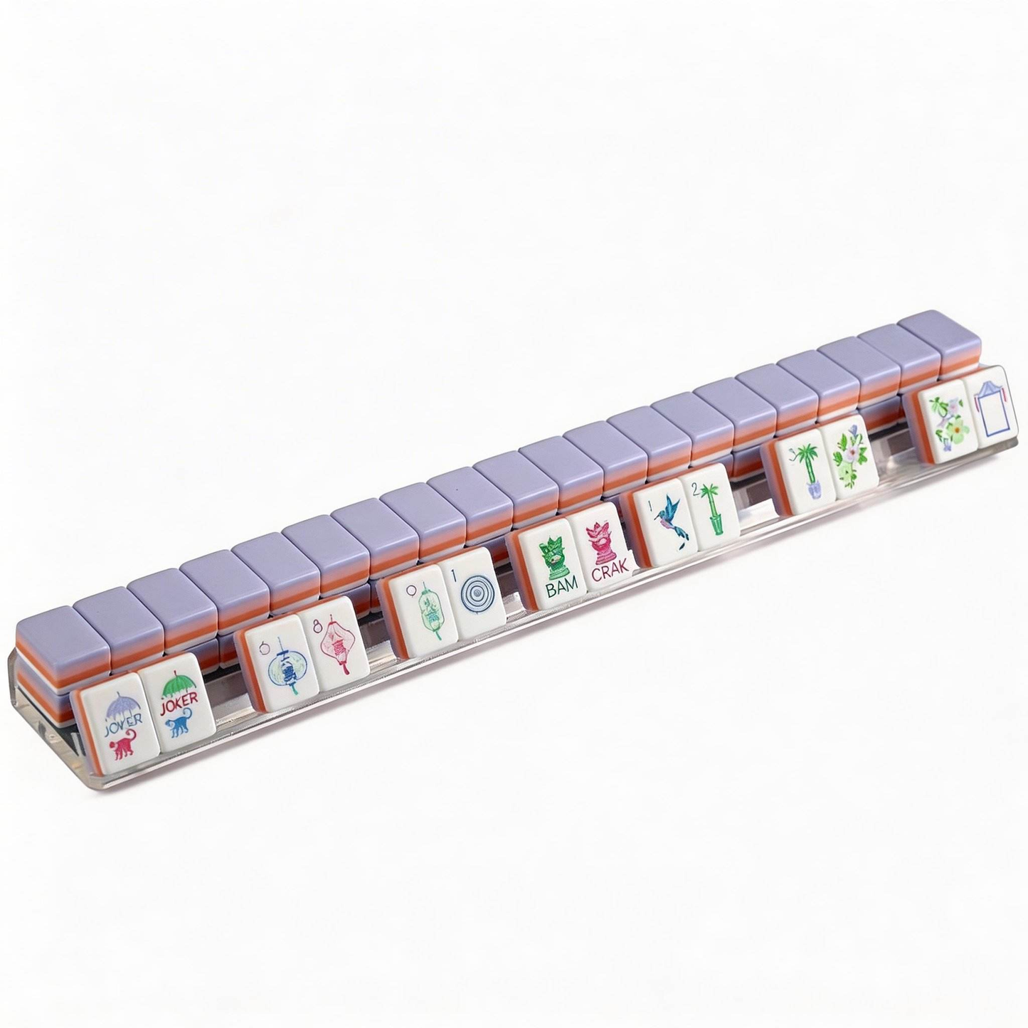 Violet Coral violet and coral acrylic American mahjong tile set additional product view